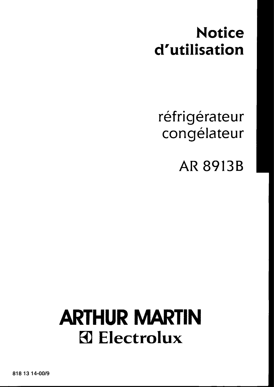 Arthur martin AR8913B User Manual