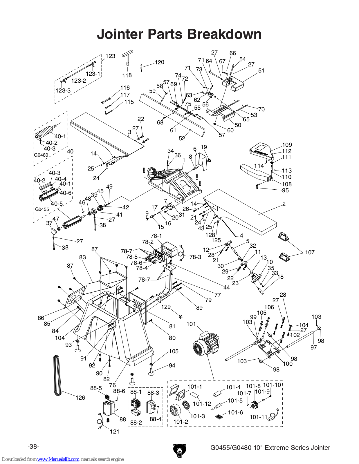 Grizzly G0480 Parts Breakdown