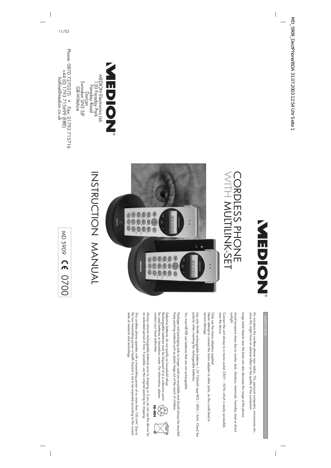 Medion MD 5909 user Manual