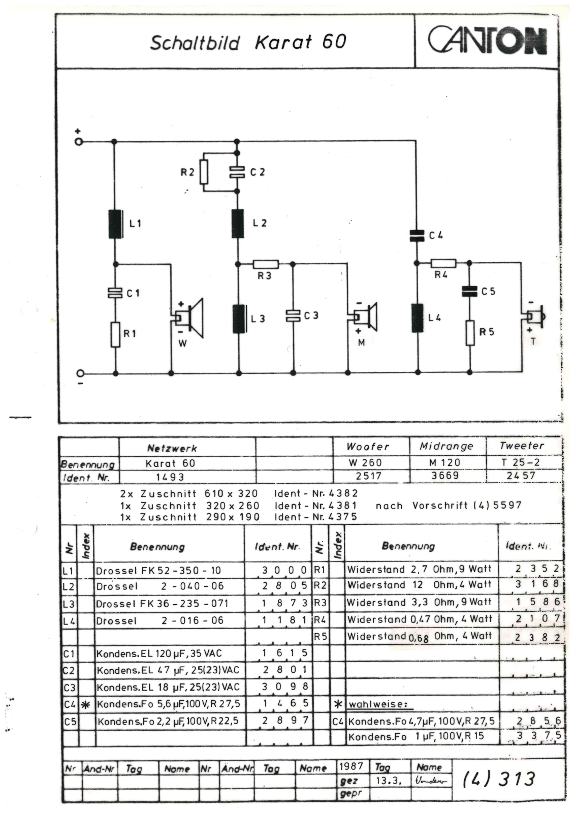 Canton Karat 60 Cirquit Diagram