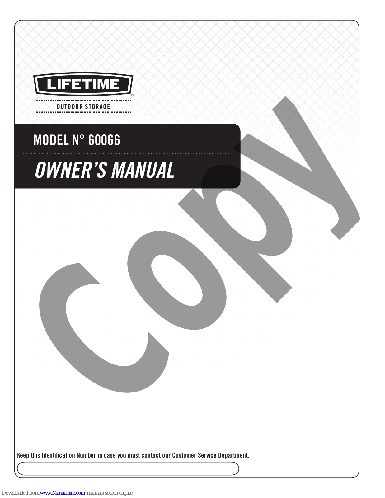 Lifetime 60066 Owner's Manual