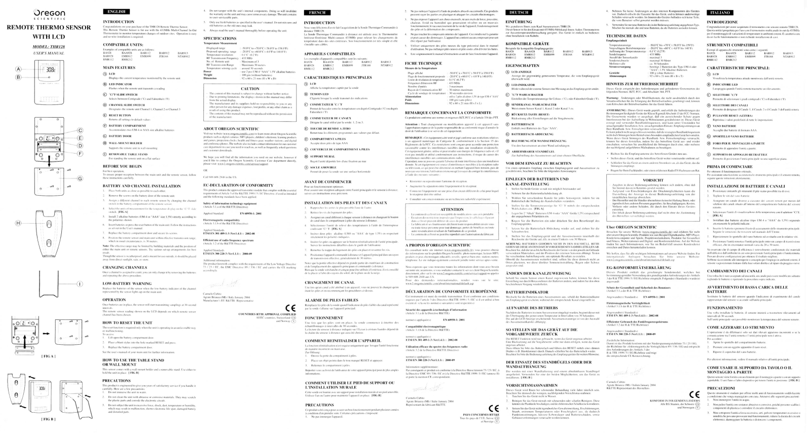 OREGON SCIENTIFIC THR128 User Manual