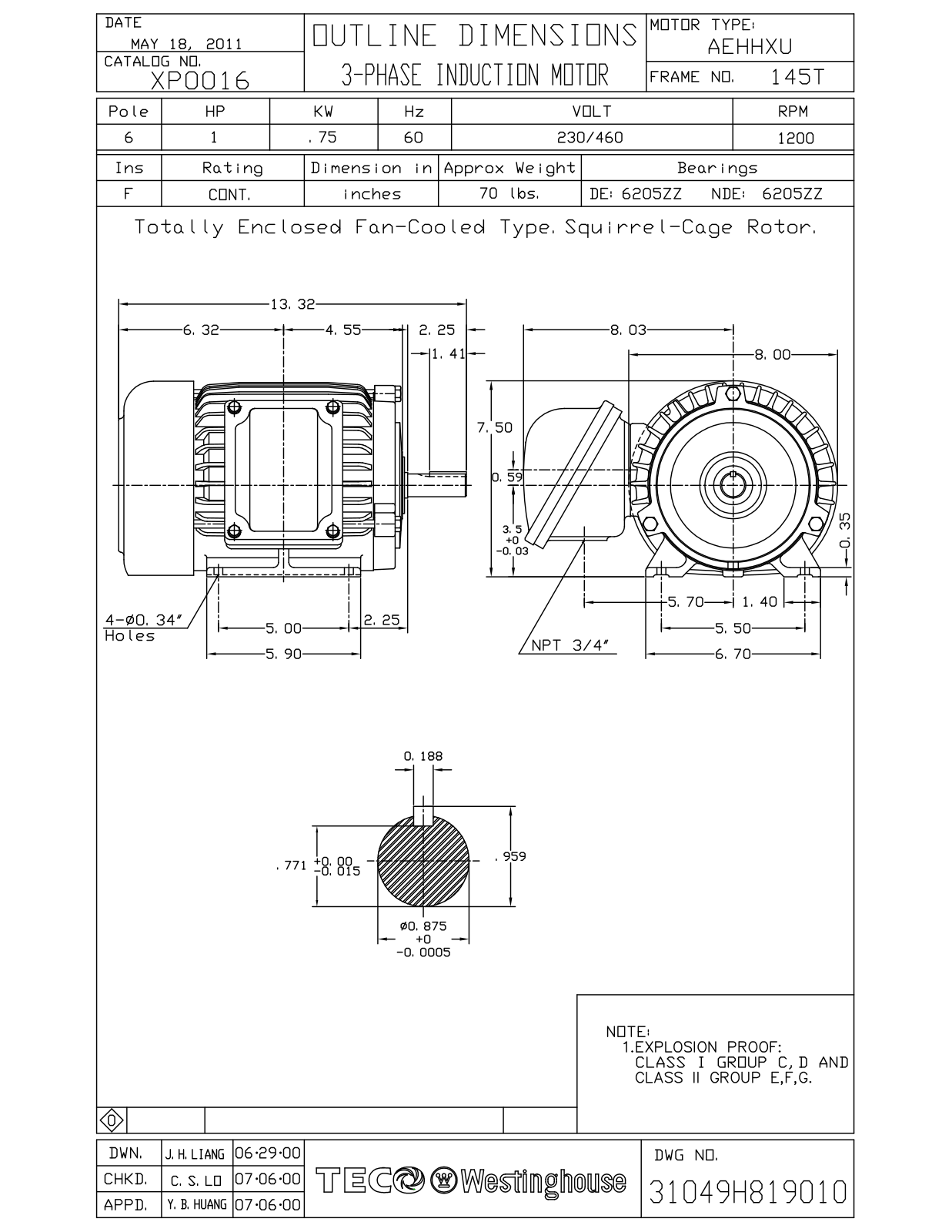 Teco XP0016 Reference Drawing