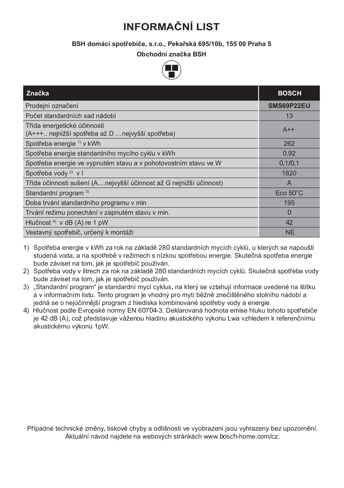 Bosch SMS69P22EU User Manual