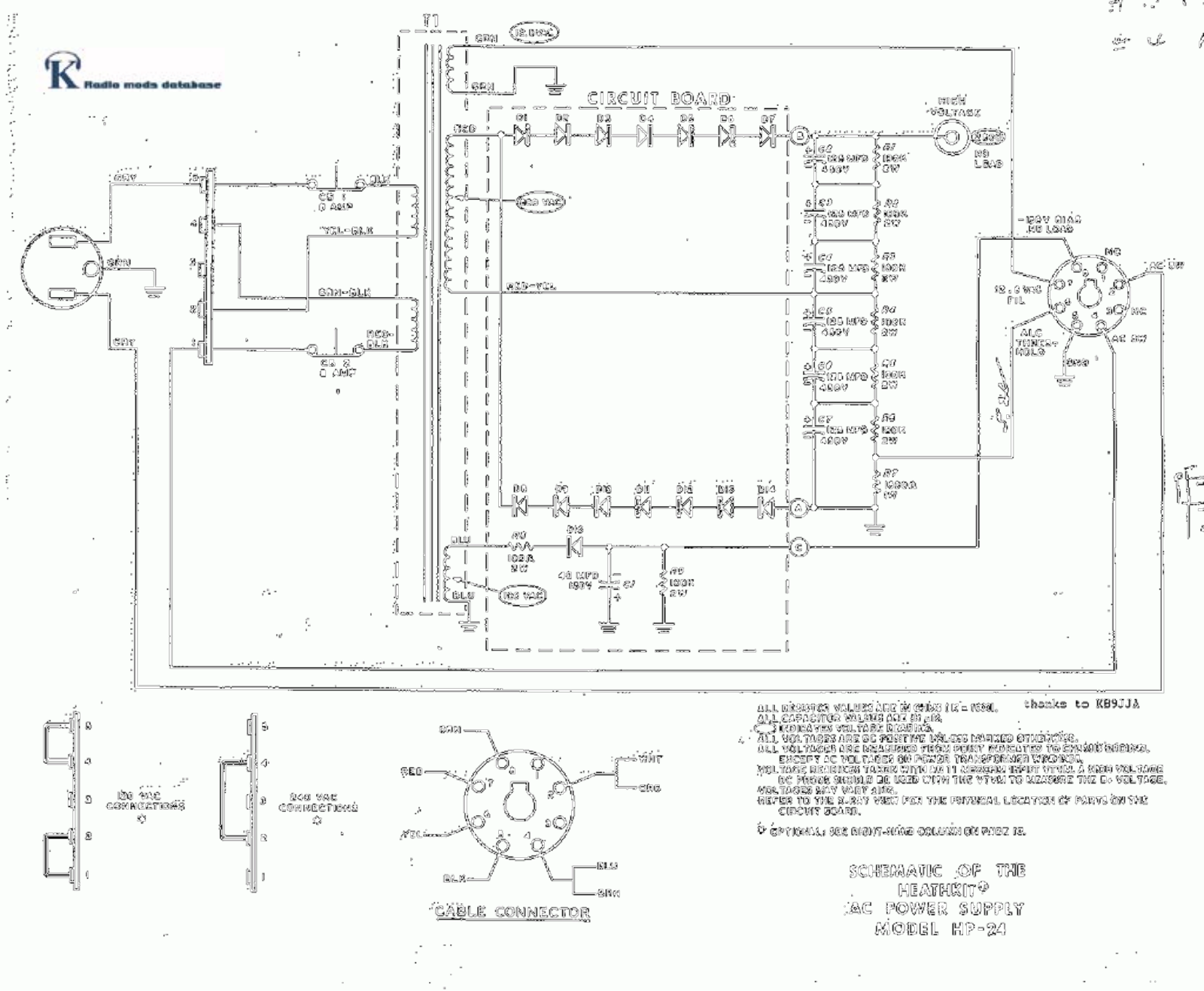 Heath Heathkit HP-24 Schematic Diagram