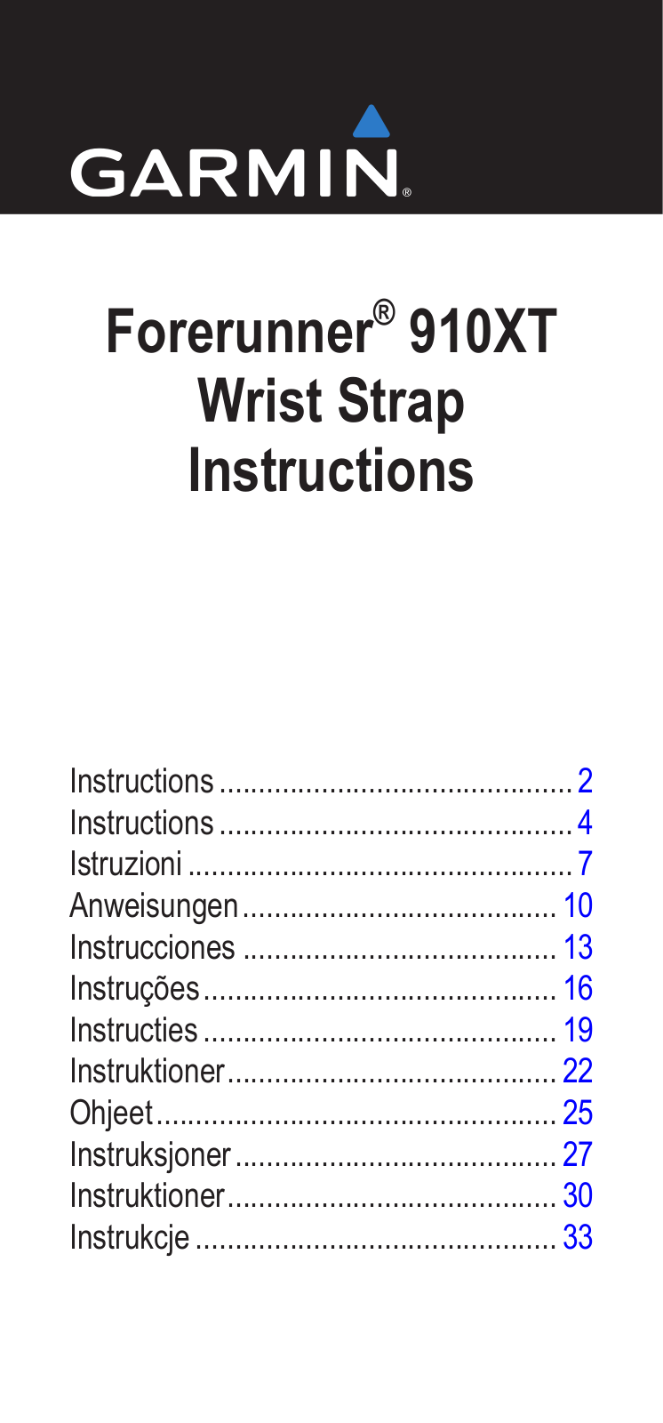 Garmin 910XT Instruction Manual