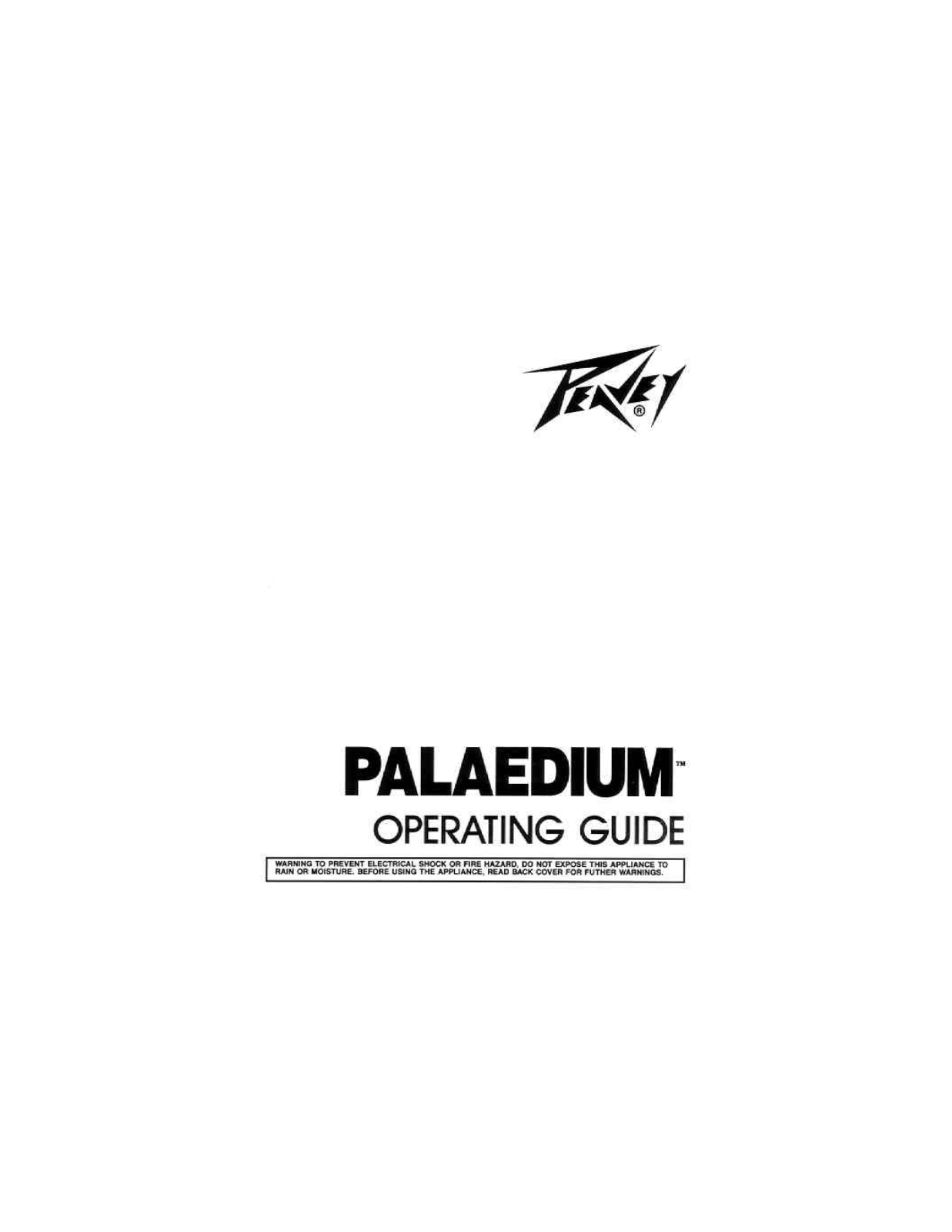 Peavey Palaedium User Manual