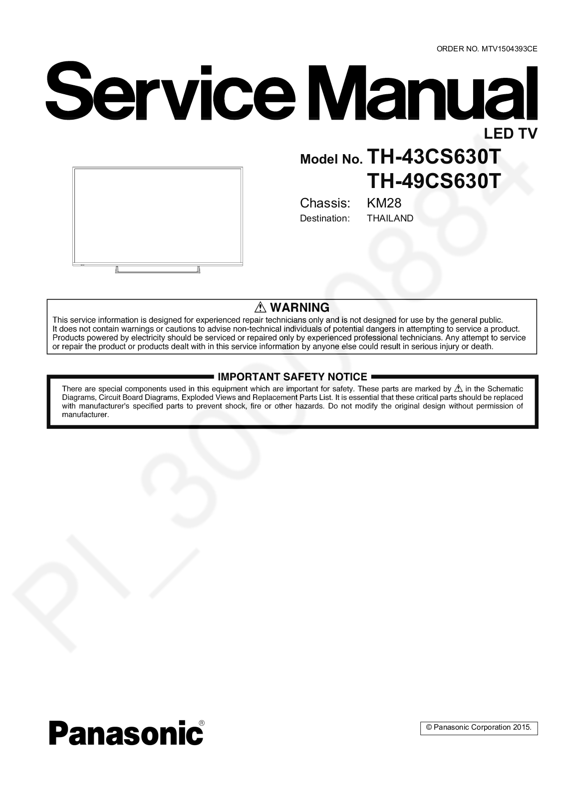 Panasonic TH-43 49CS630T Schematic