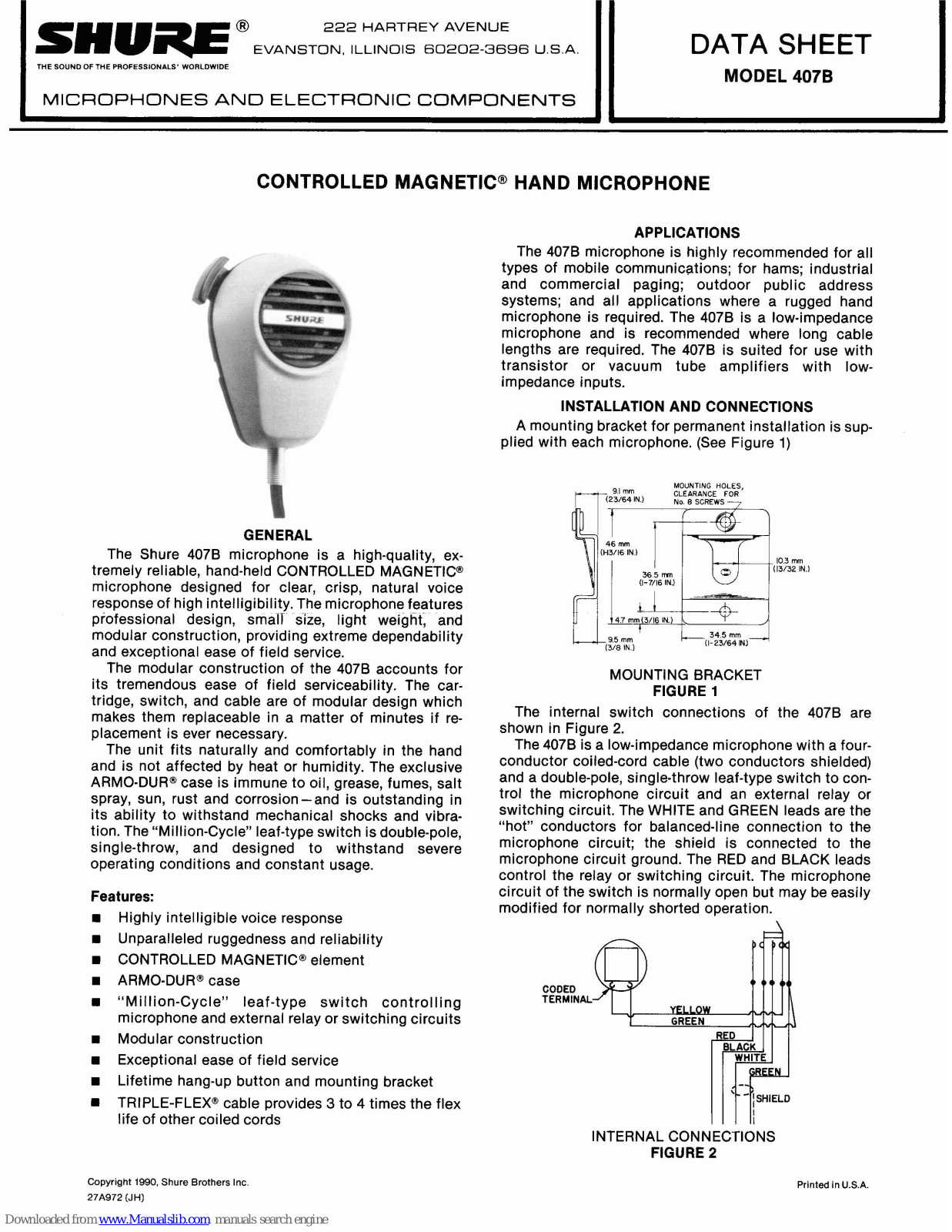 Shure 4078 Datasheet - ManualMachine.com