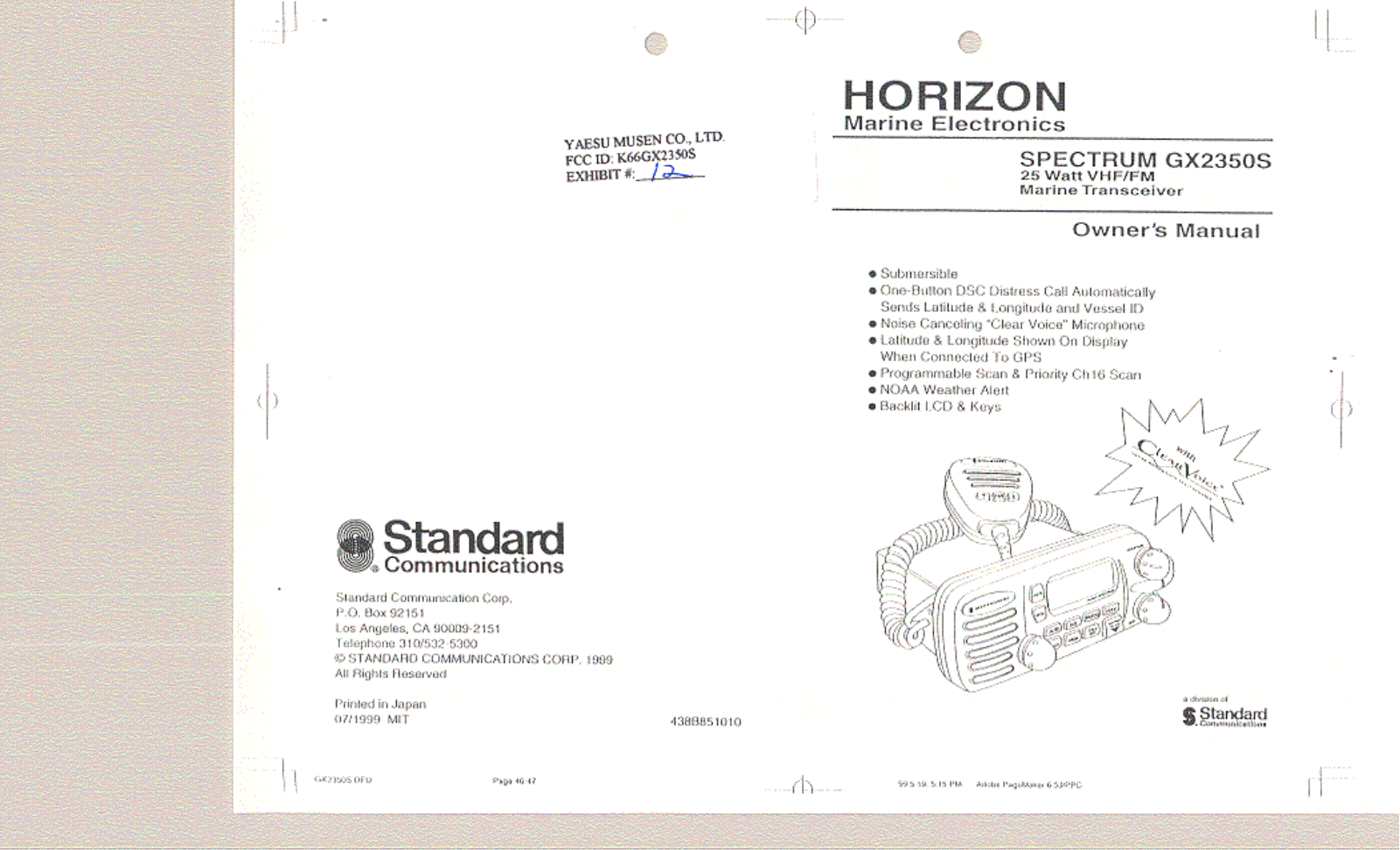 Yaesu Musen GX2350S Users manual