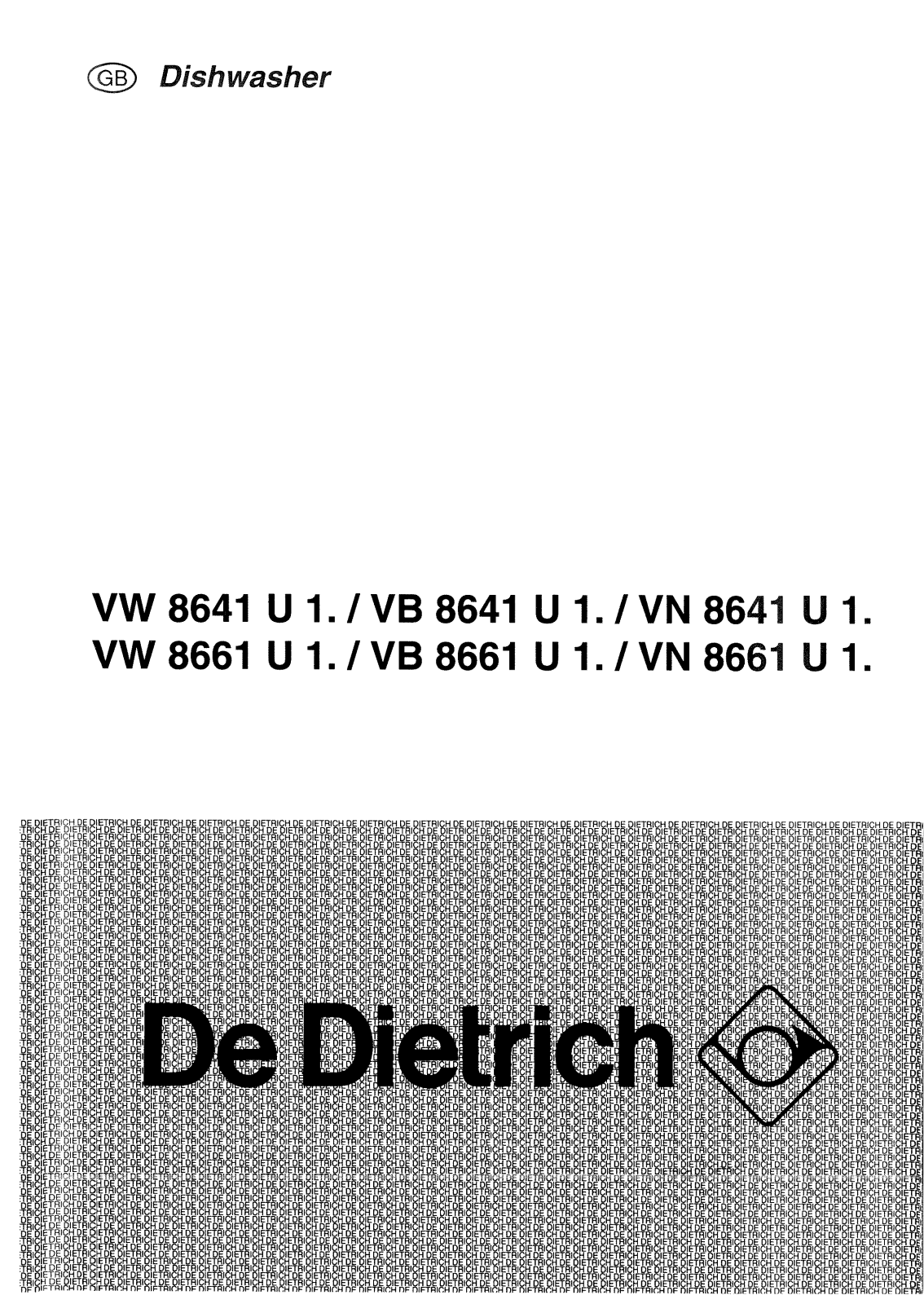 De dietrich VW8661U1, VB8661U1, VB8641U1, VW8641U1 User Manual