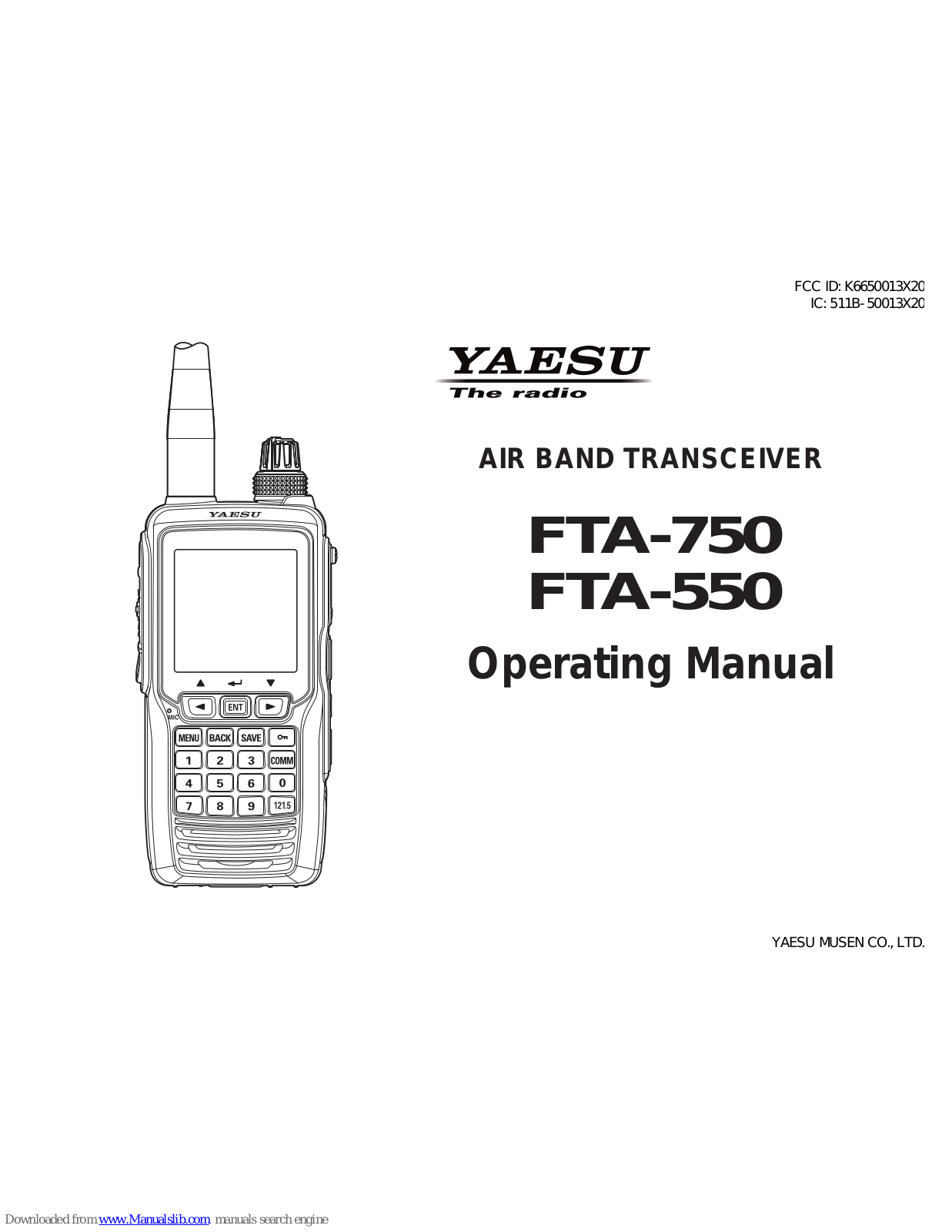 Yaesu FTA-750, FTA-550 Operating Manual