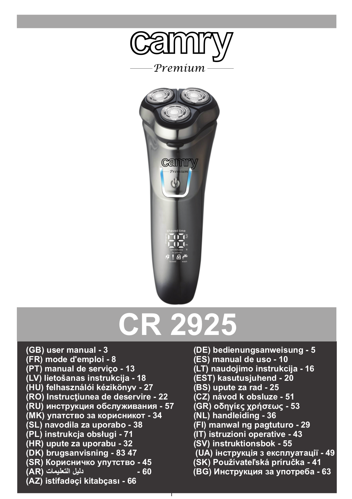 Camry CR 2925 User guide - ManualMachine.com