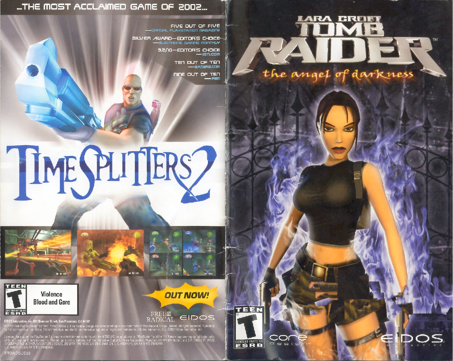 Games PS2 TOMB RAIDER-THE ANGEL OF DARKNESS User Manual