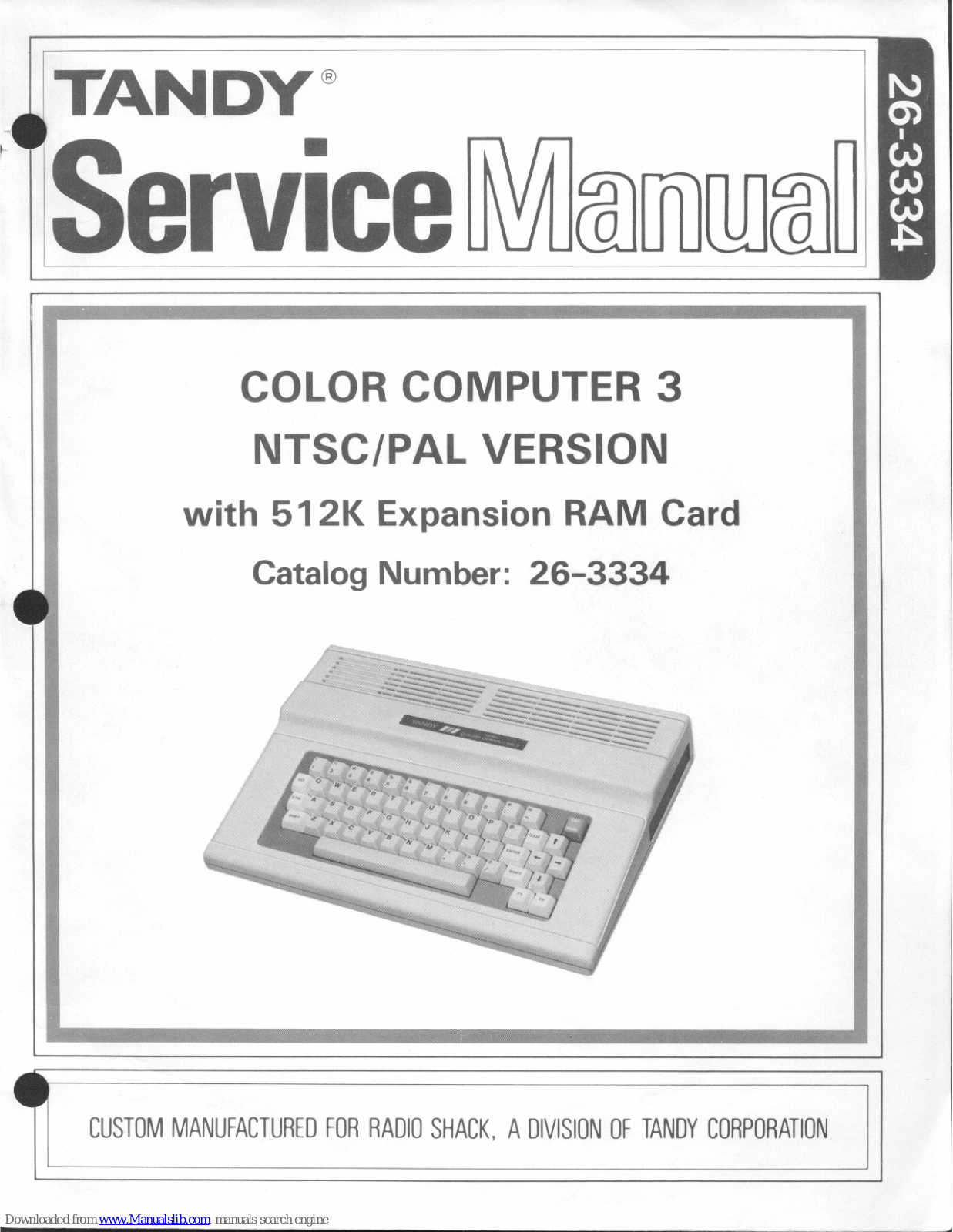 Tandy Color Computer 3 Service Manual