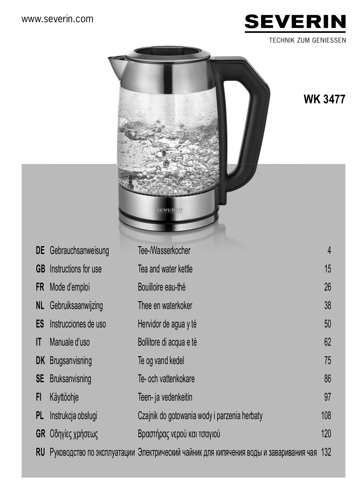 Severin WK 3477 User guide