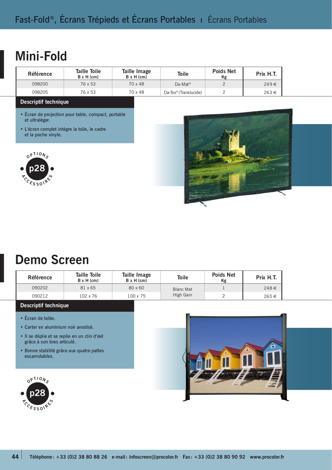 Procolor MINI-FOLD, DEMO SCREEN PRODUCT SHEET - ManualMachine.com