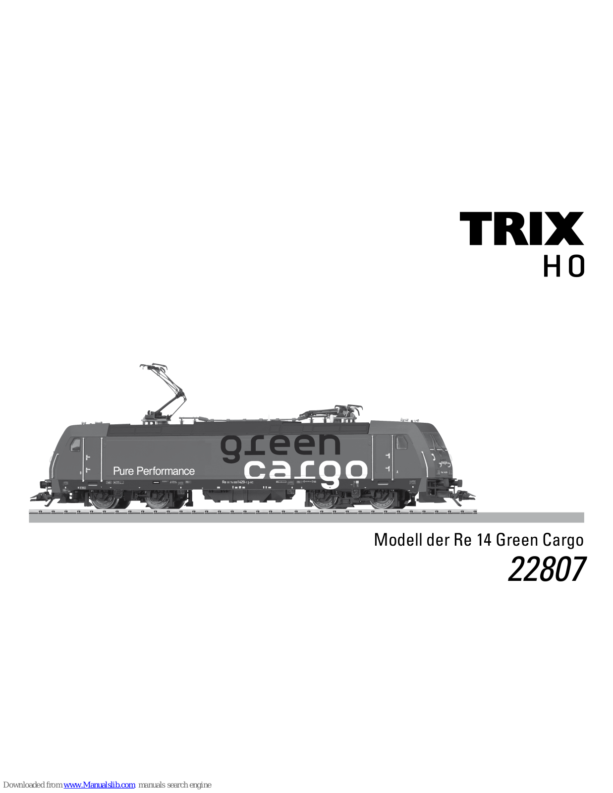 Trix Re 14 Green Cargo, 22807, Litra 119 CargoNet, 22808 User Manual