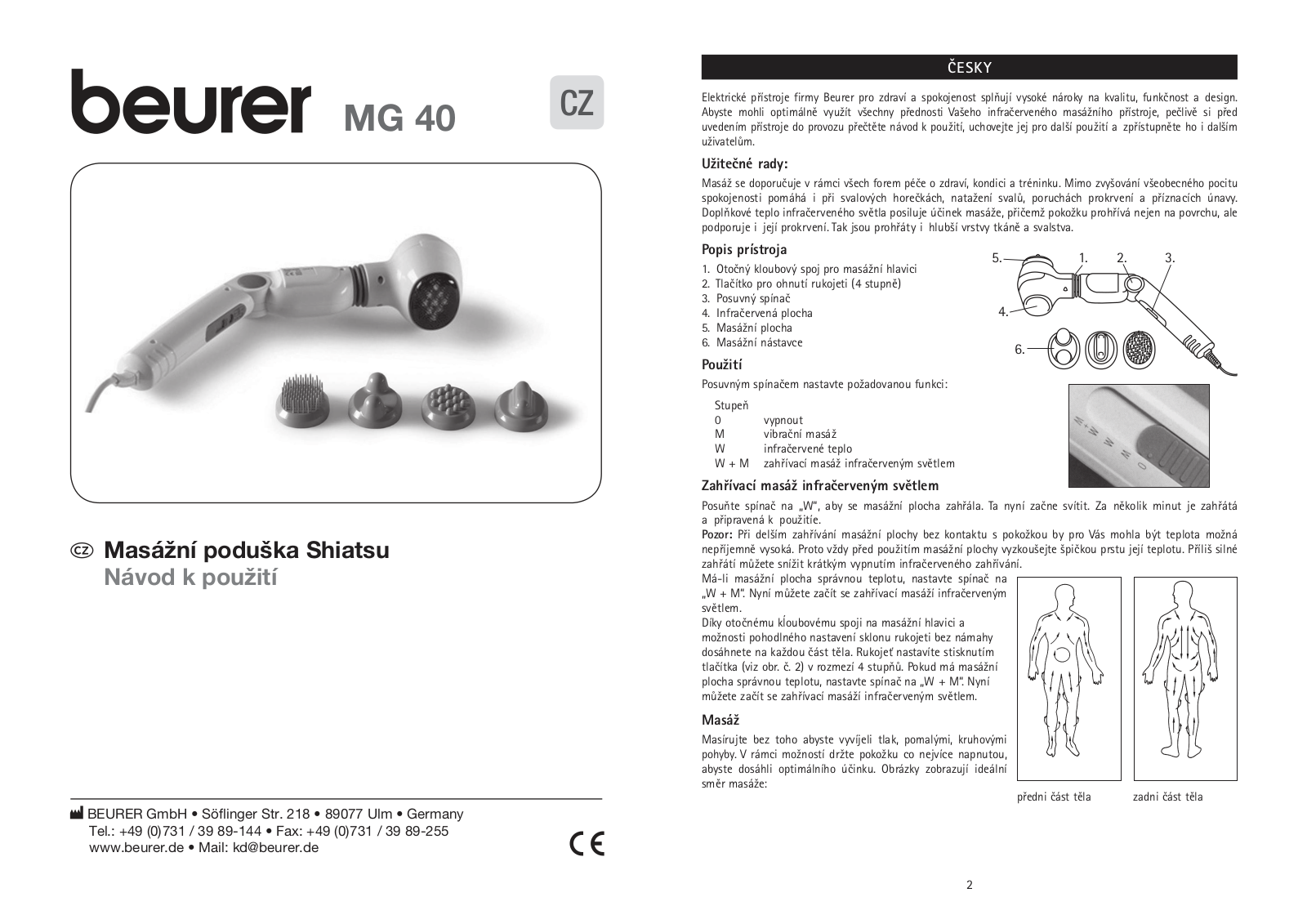 Beurer MG 40 User guide