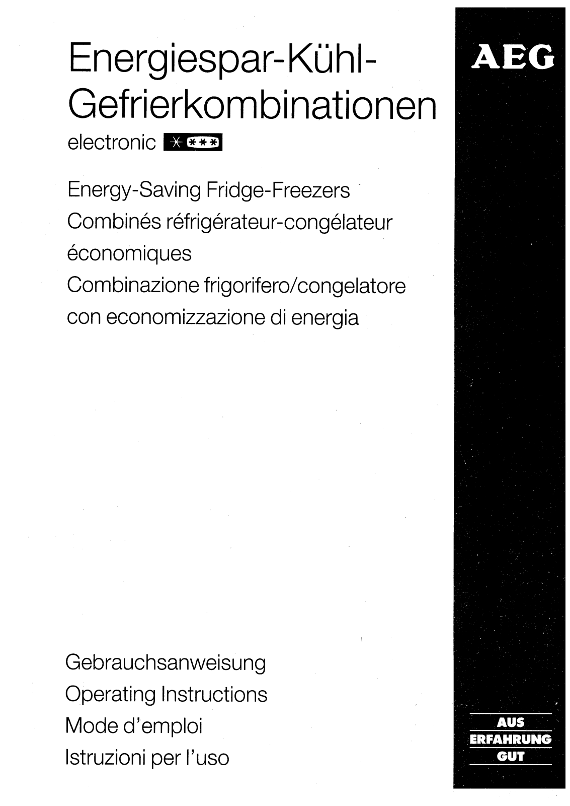 Aeg energy saving fridge freezers User Manual