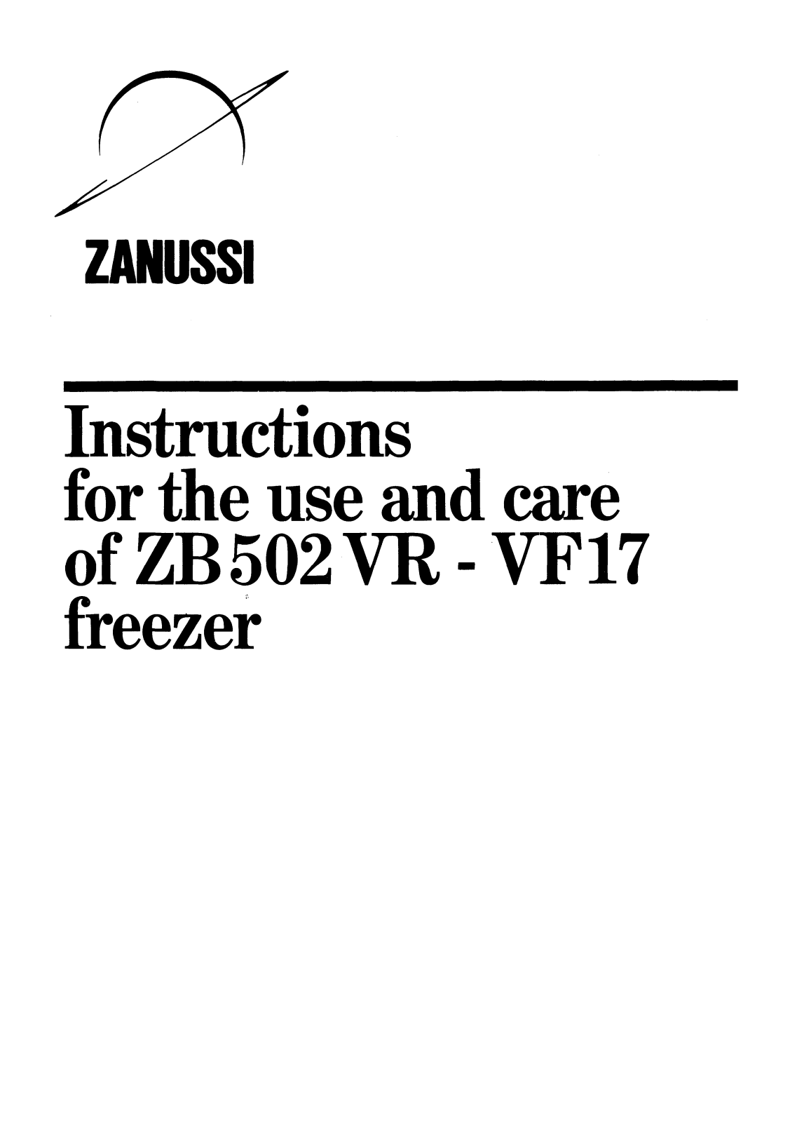 Zanussi ZB502V User Manual