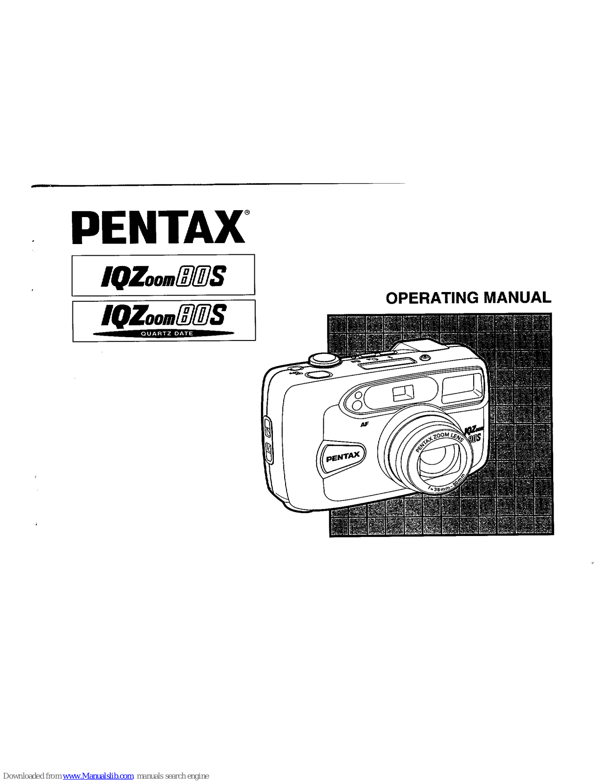 Pentax KB21070BC - IQZoom 80s Date, IQZoom 80S Quartz Date Operating Manual