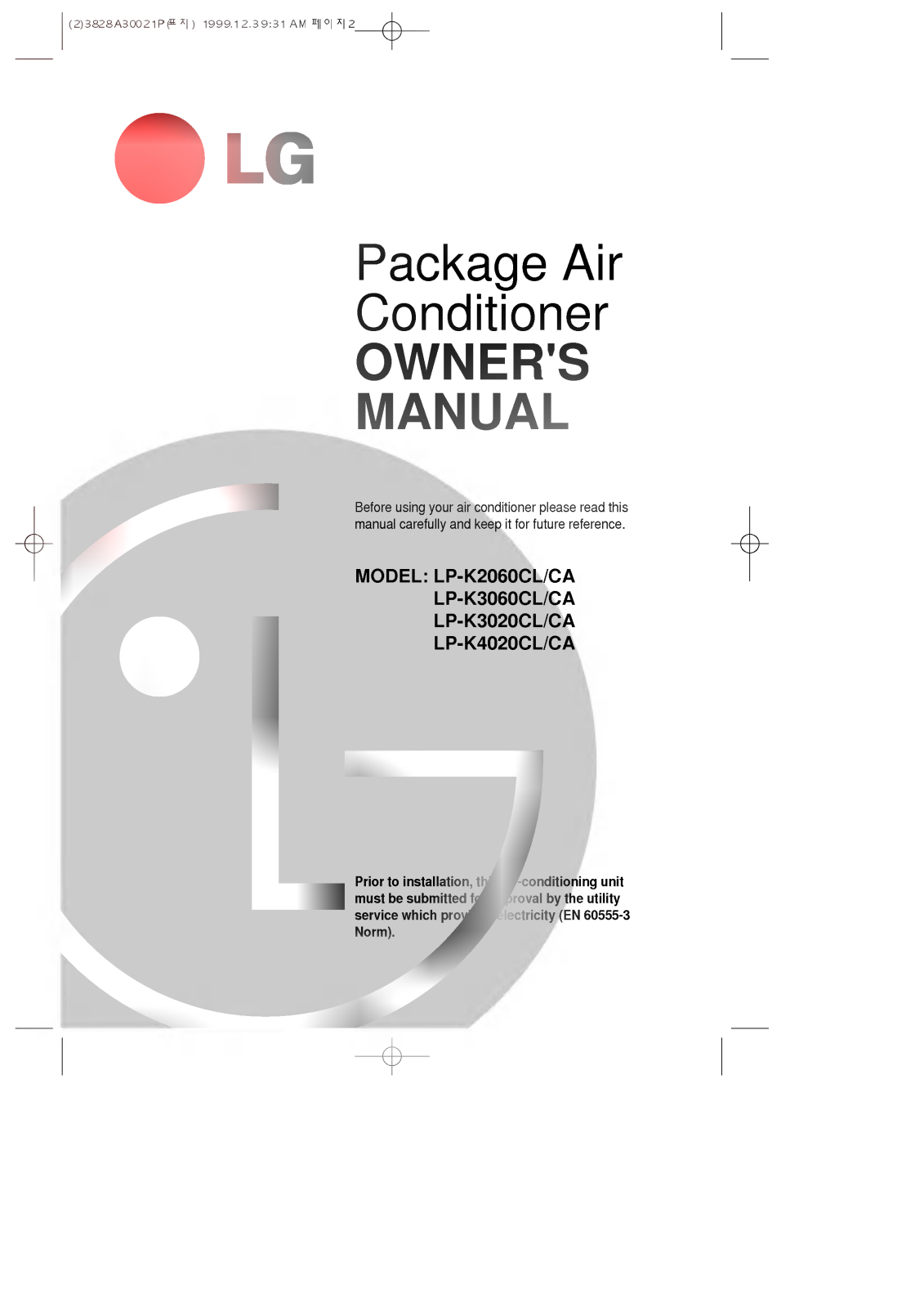 LG LP-K3060CL Owner’s Manual