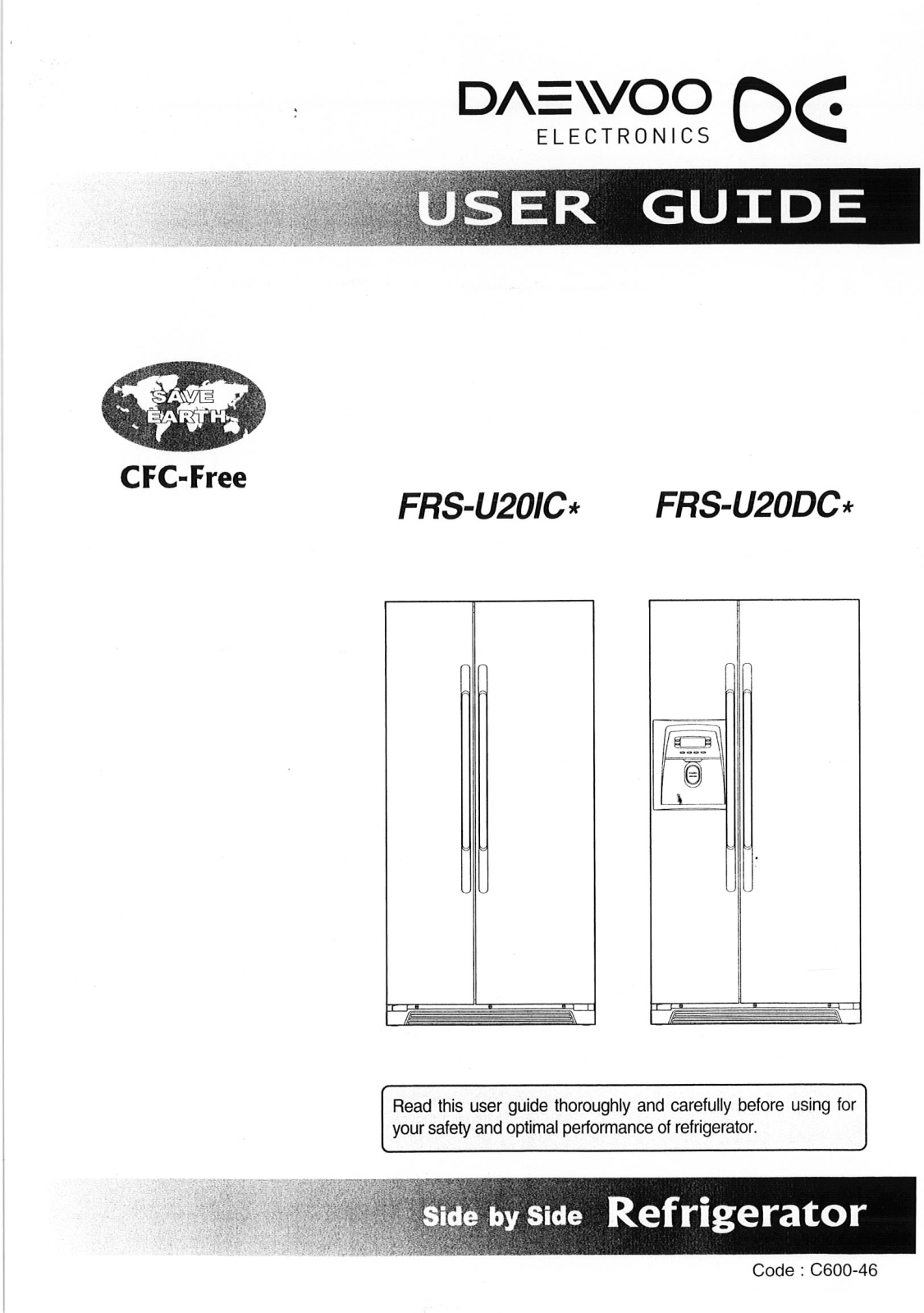 Daewoo FRS-U20DCS, FRS-U20ICS, FRS-U20DCW User Manual