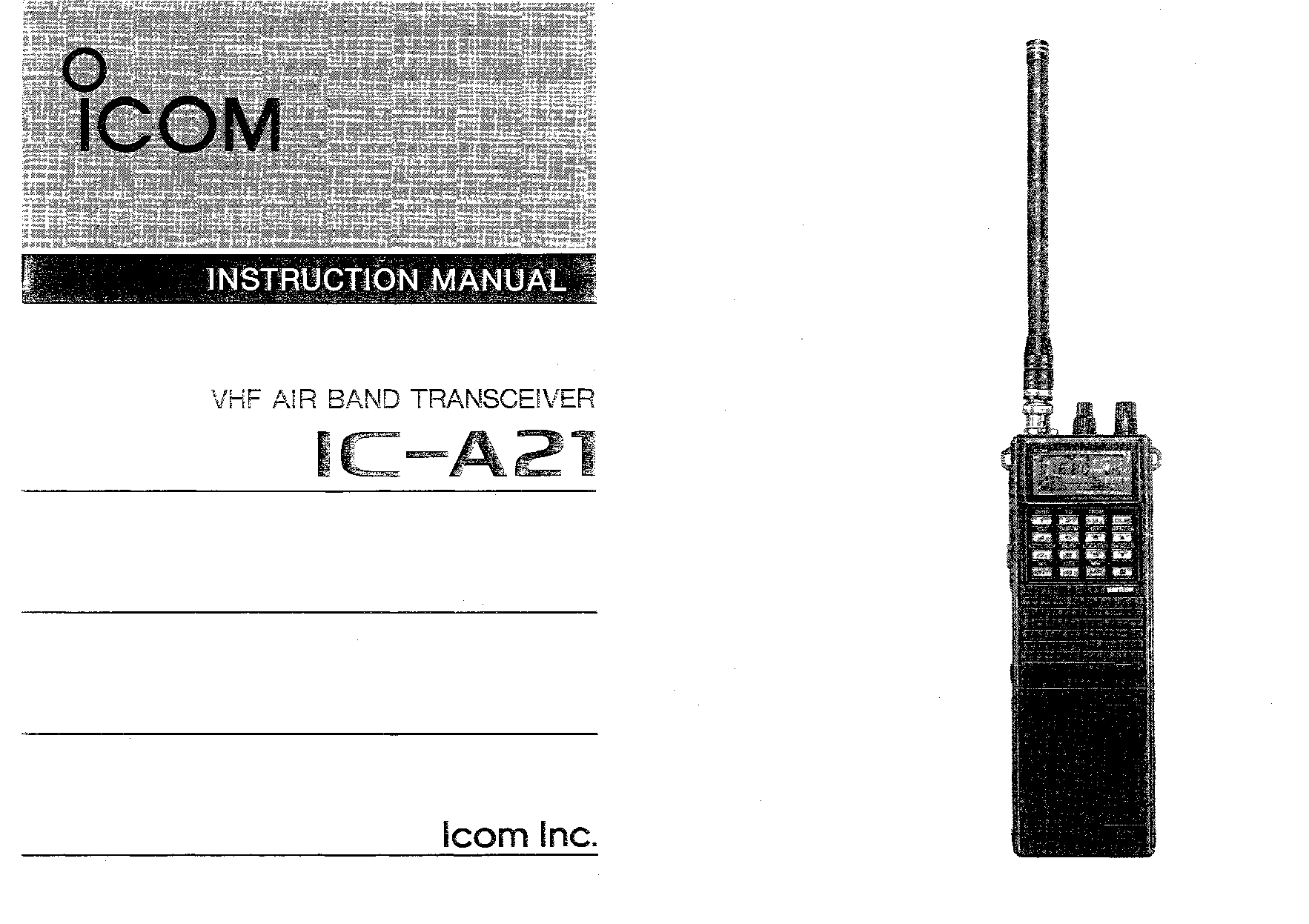 Icom IC-A21 User Manual