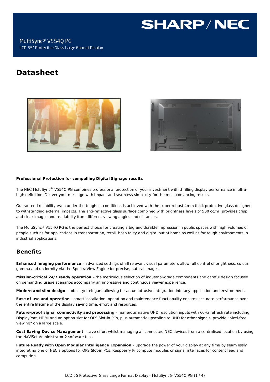 NEC V554Q PG data sheet