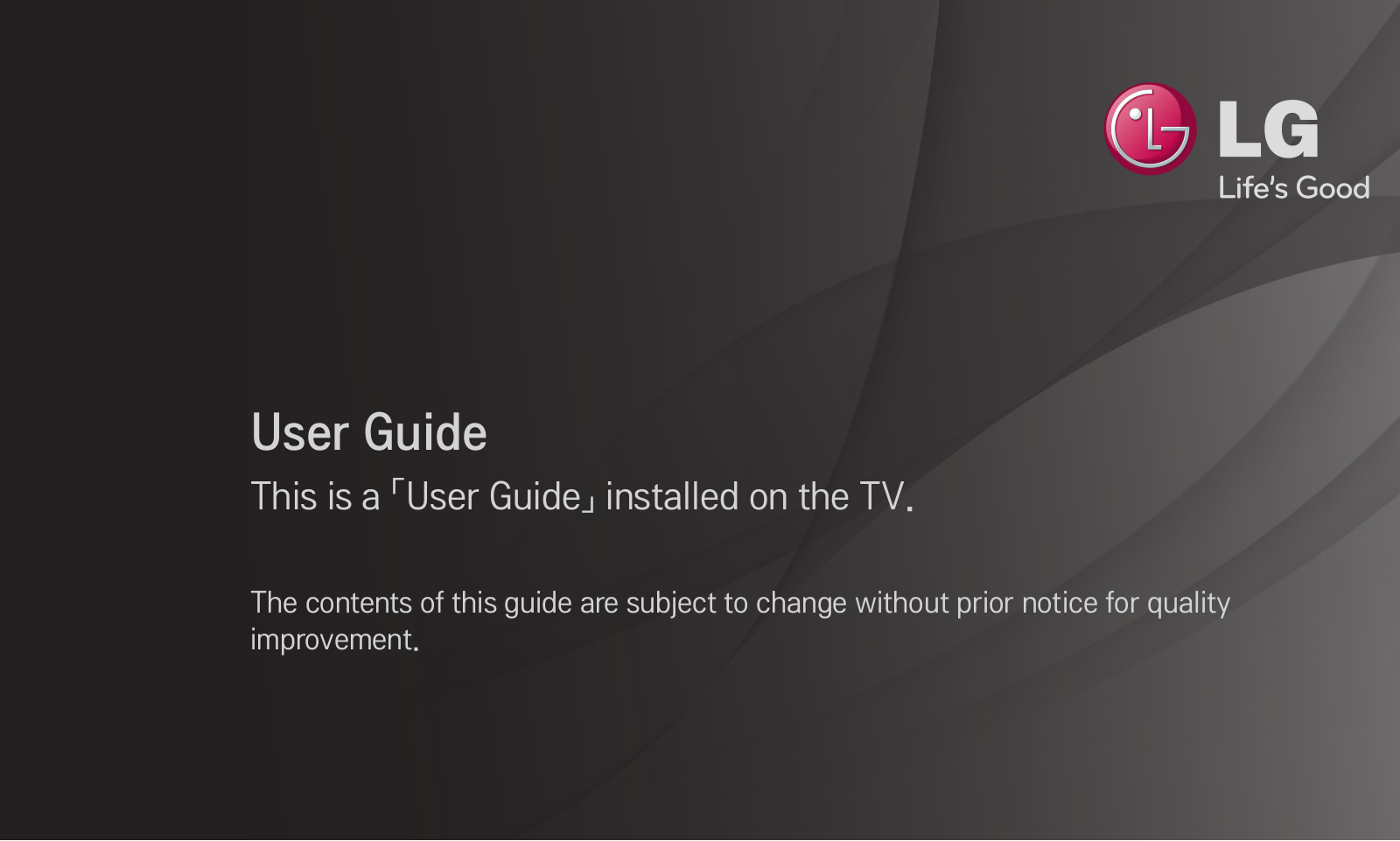 LG 26LN467U Quick Guide