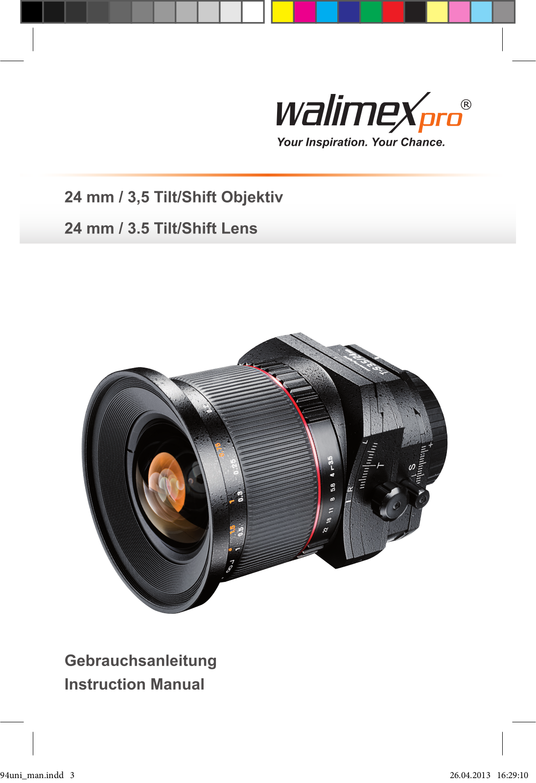 Walimex Pro 24 mm / 3.5 Tilt/Shift User guide