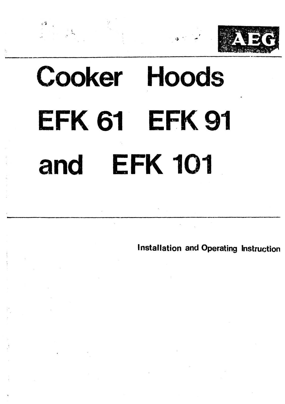 AEG EFK101 User Manual