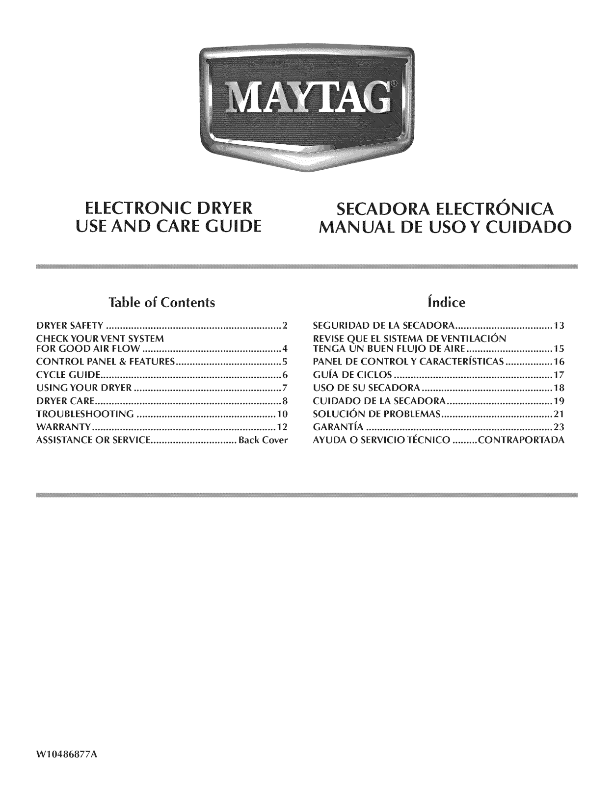 Maytag MGDX5SPAW0, MEDX5SPAW0 Owner’s Manual