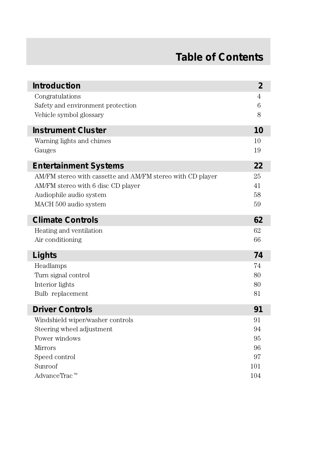 Ford Focus 2002 User Manual