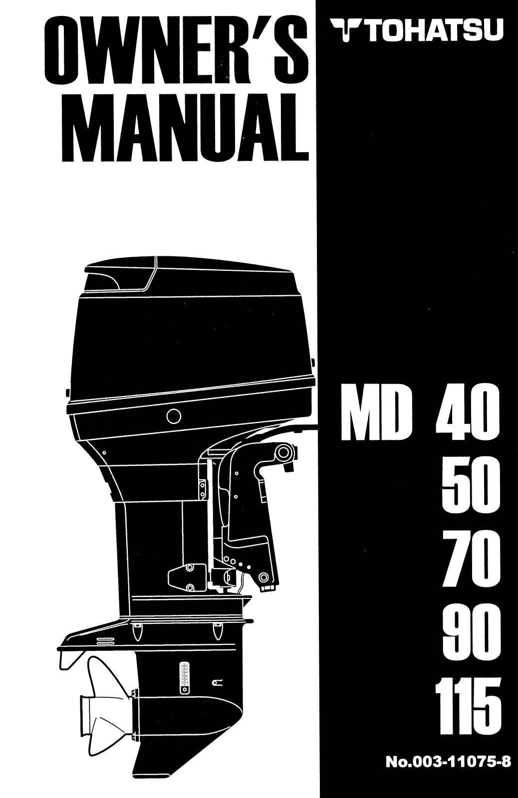 Tohatsu MD 90, MD 70, MD 115, MD 50, MD 40 User Manual