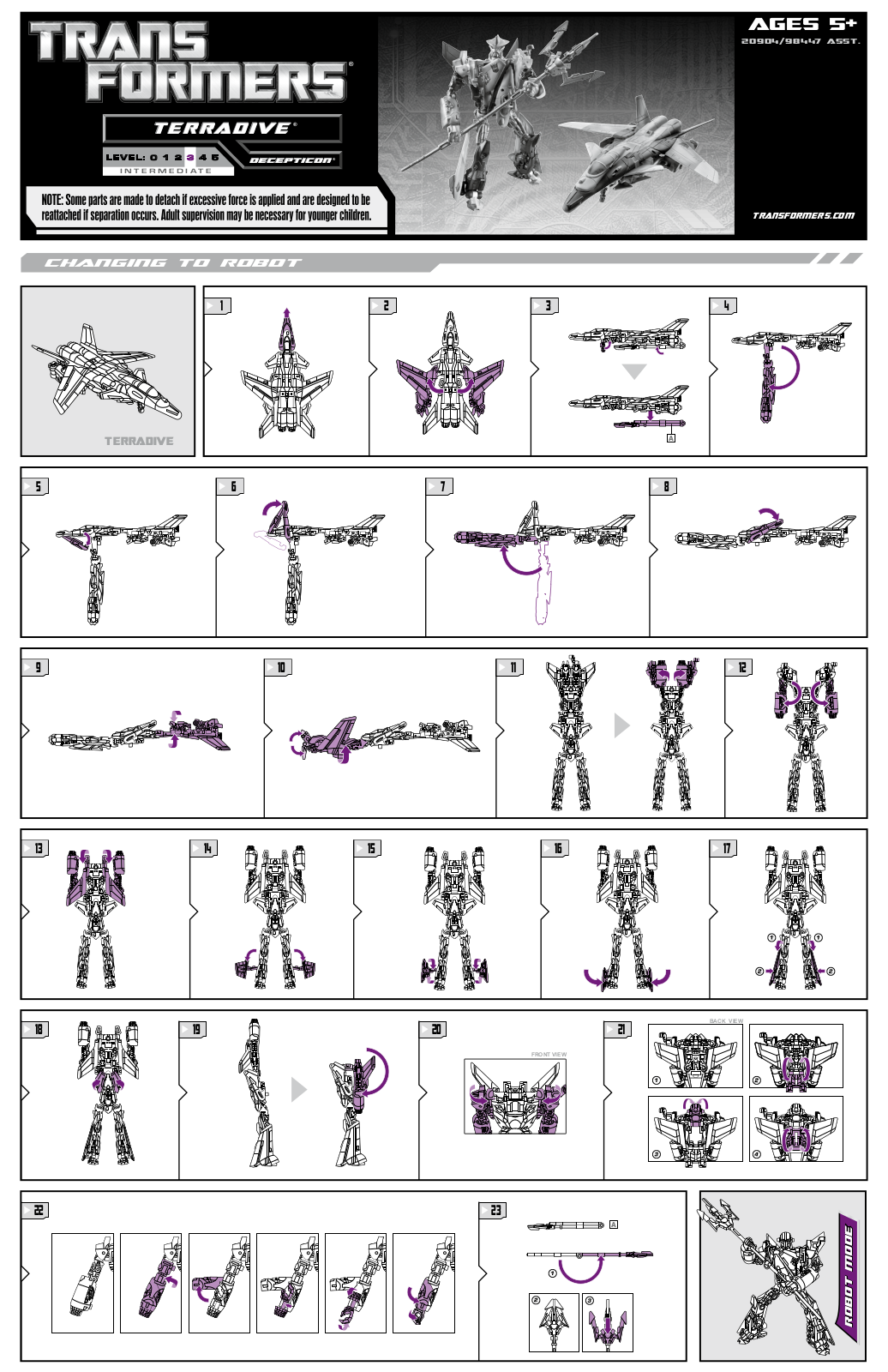 Hasbro TRANSFORMERS TERRADIVE User Manual