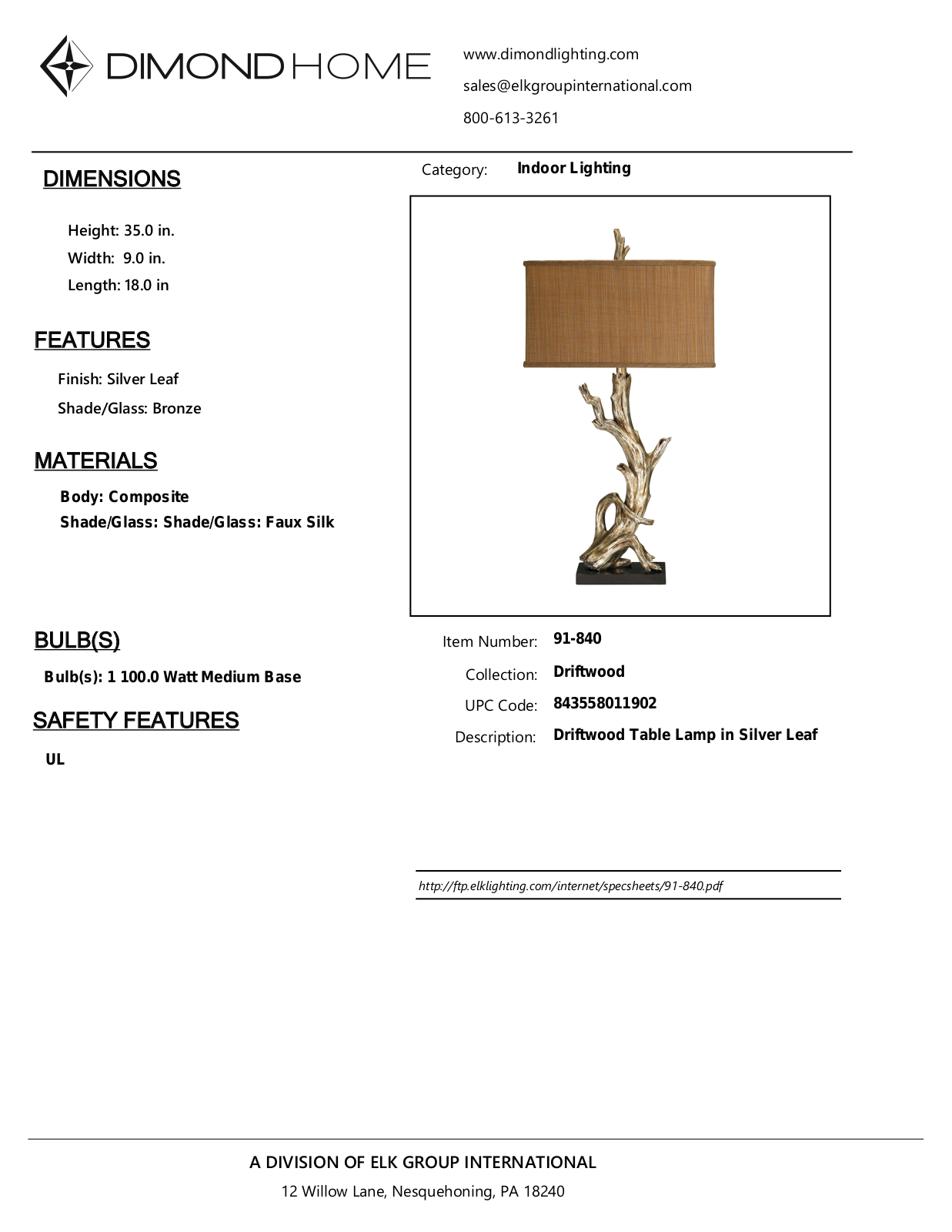 ELK Home 91840 User Manual