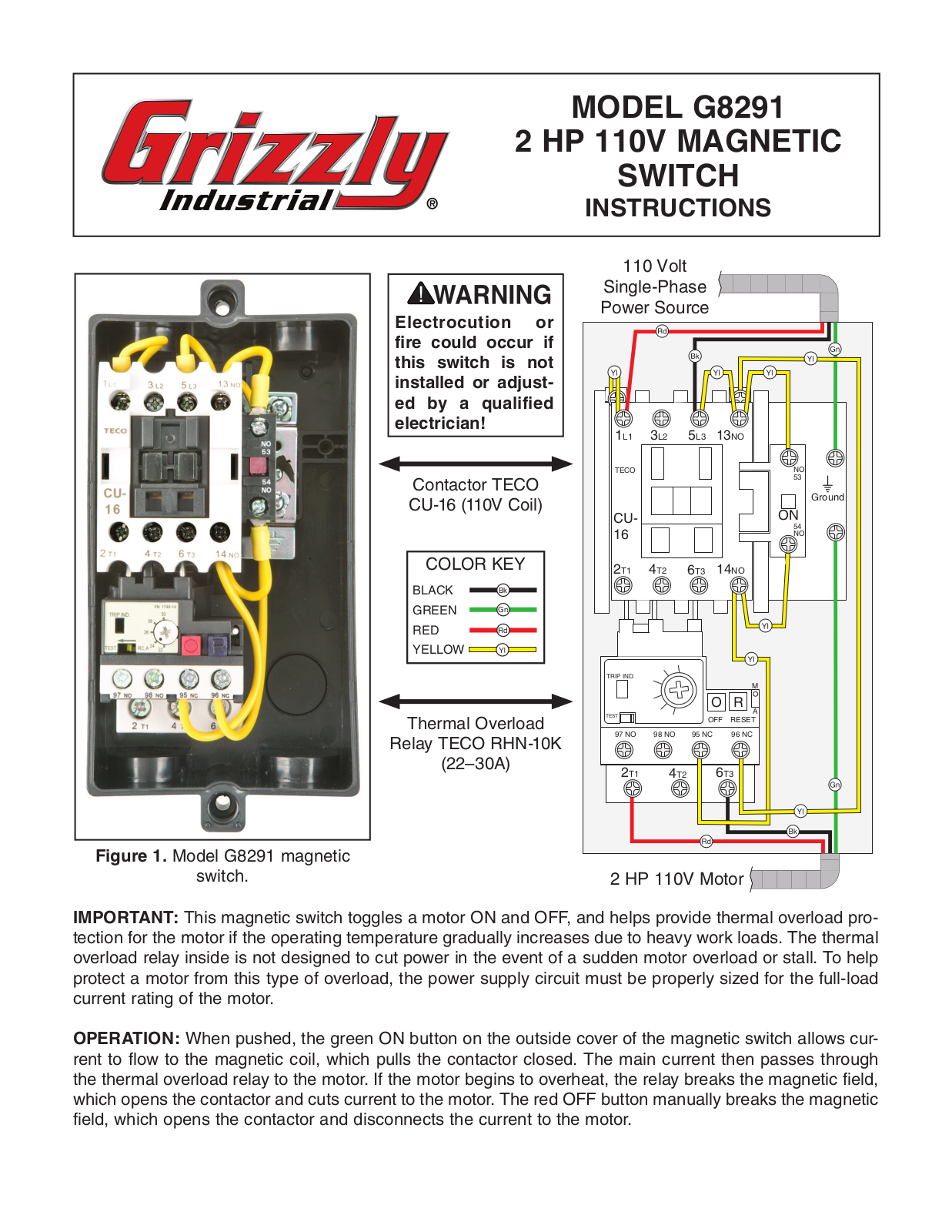 Grizzly G8291 User Manual