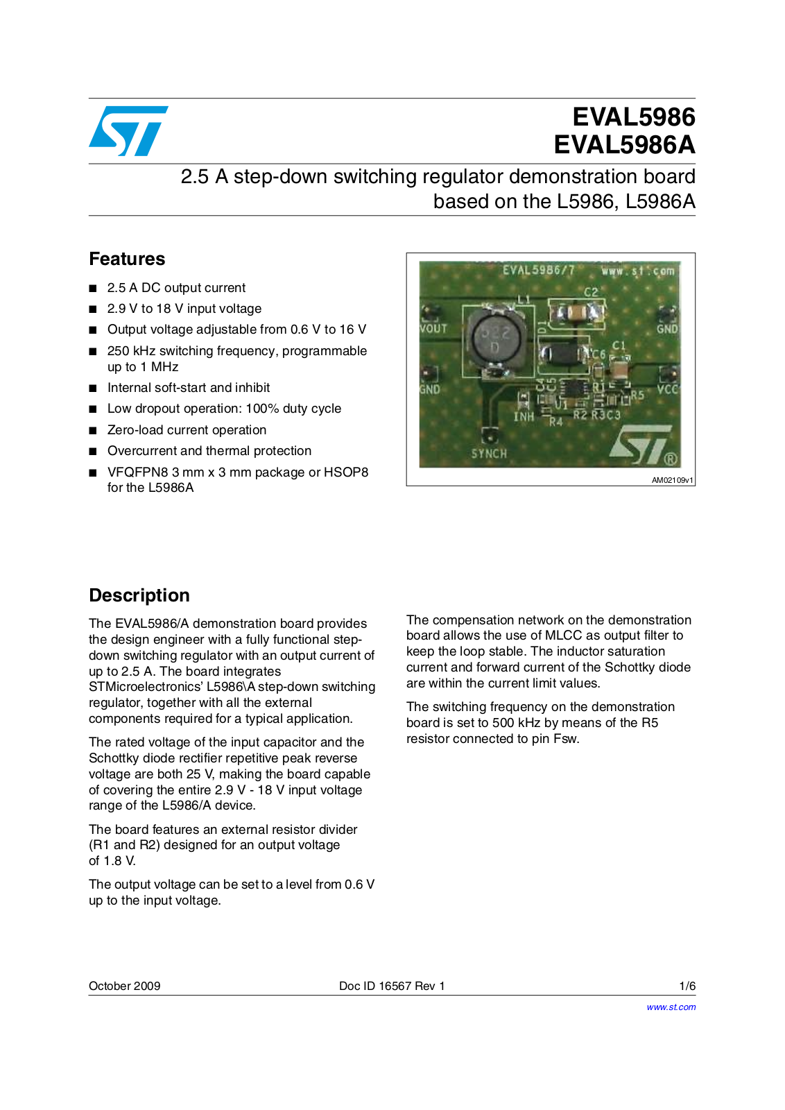 ST EVAL5986, EVAL5986A User Manual