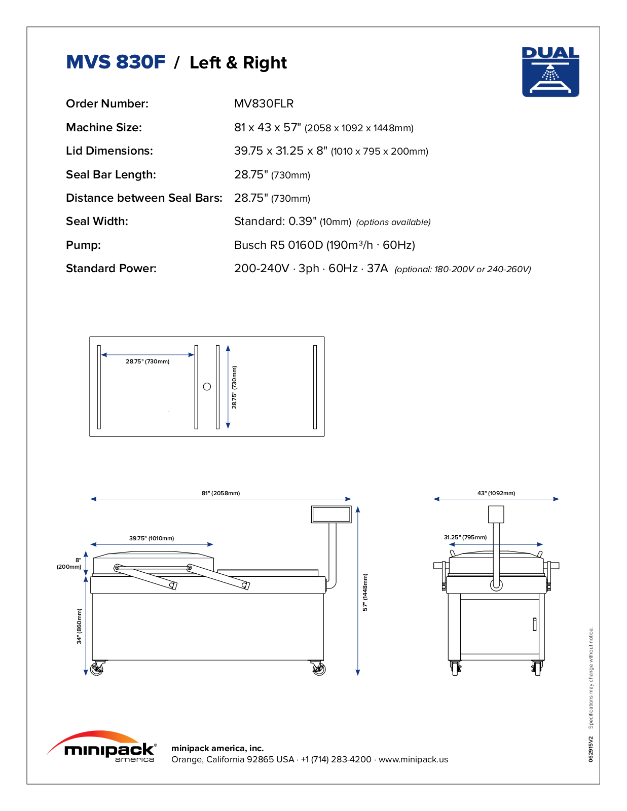 minipack MVS 830F User Manual