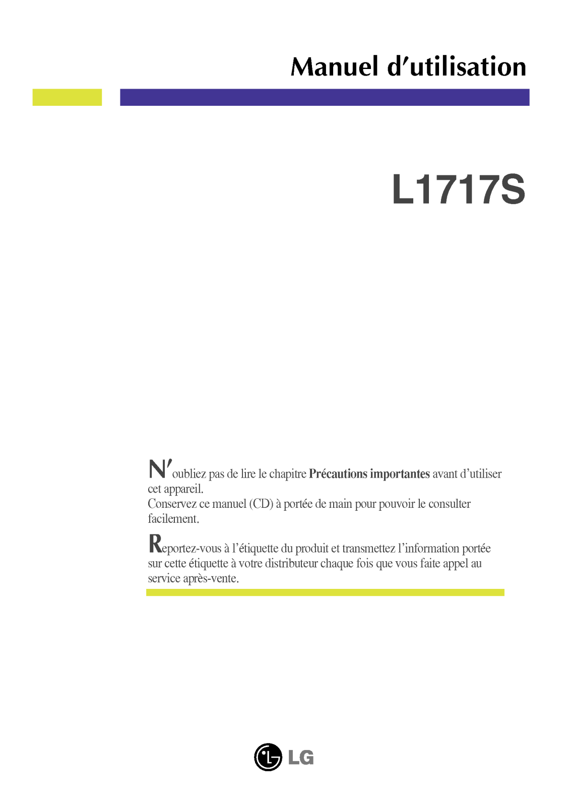 LG L1717S-BN, L1717S-SN User Manual