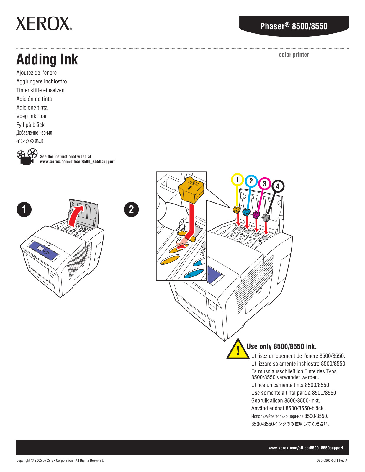 Xerox 8550, 8500 User Manual