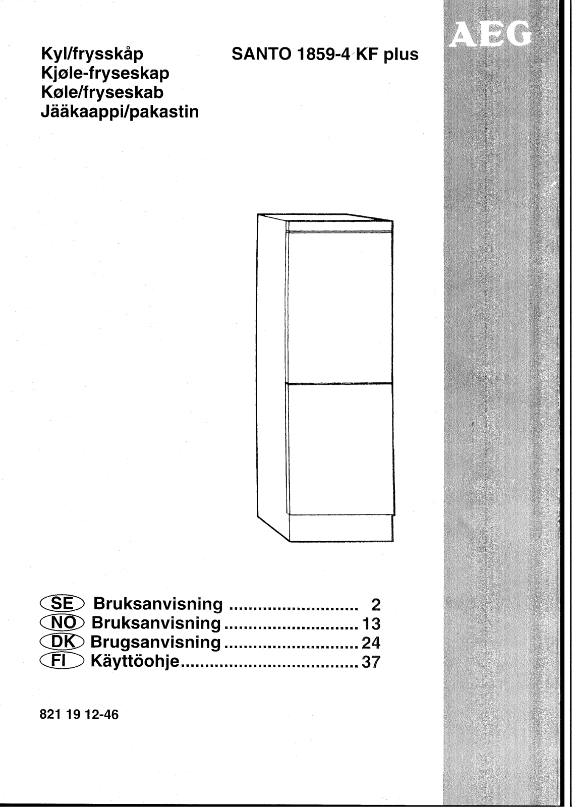 AEG S1859-4KFP User Manual