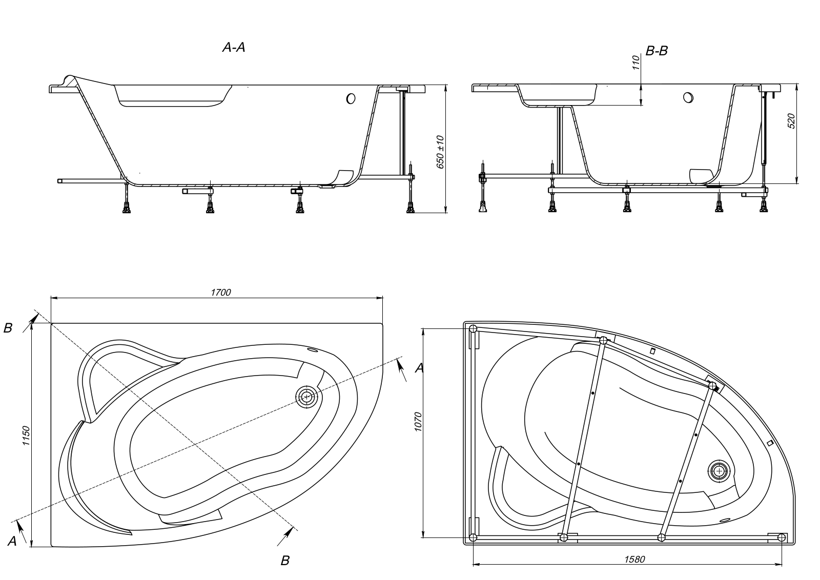 Roca RU9302911 Dimensions