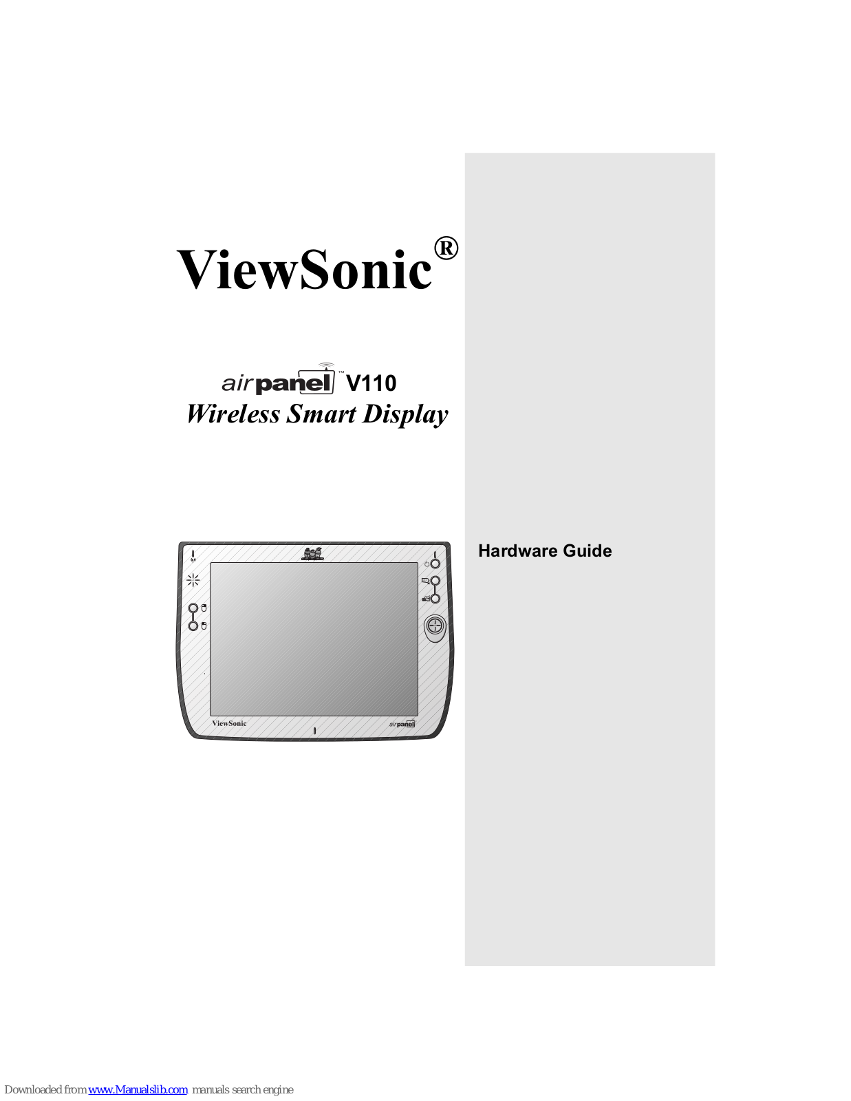 ViewSonic APV110P - Airpanel V110P DISPLAY-10.4, APV110, AIRPANEL 100, Airpanel V110 Hardware Manual