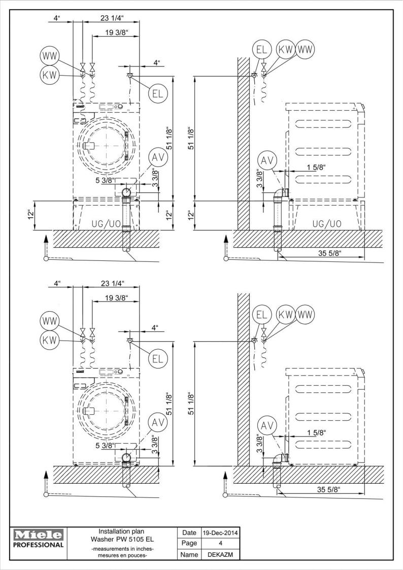 Miele PW 5105 EL Installation diagram