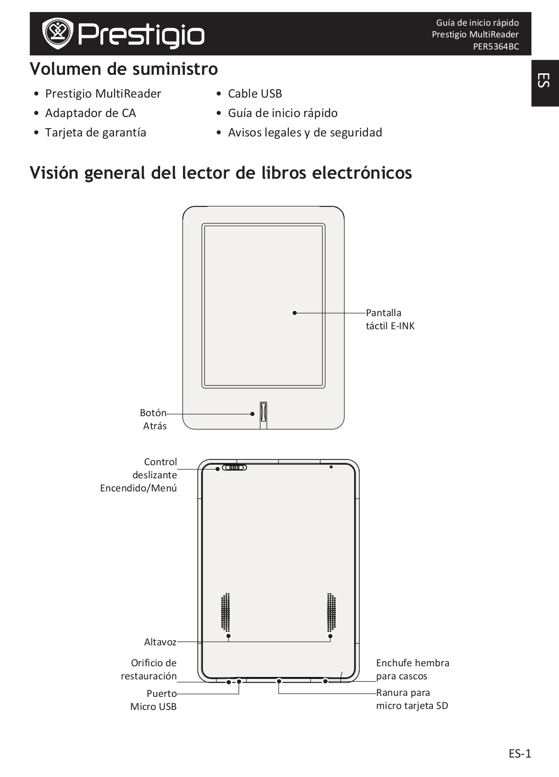 Prestigio MultiReader PER-5364BC User Manual