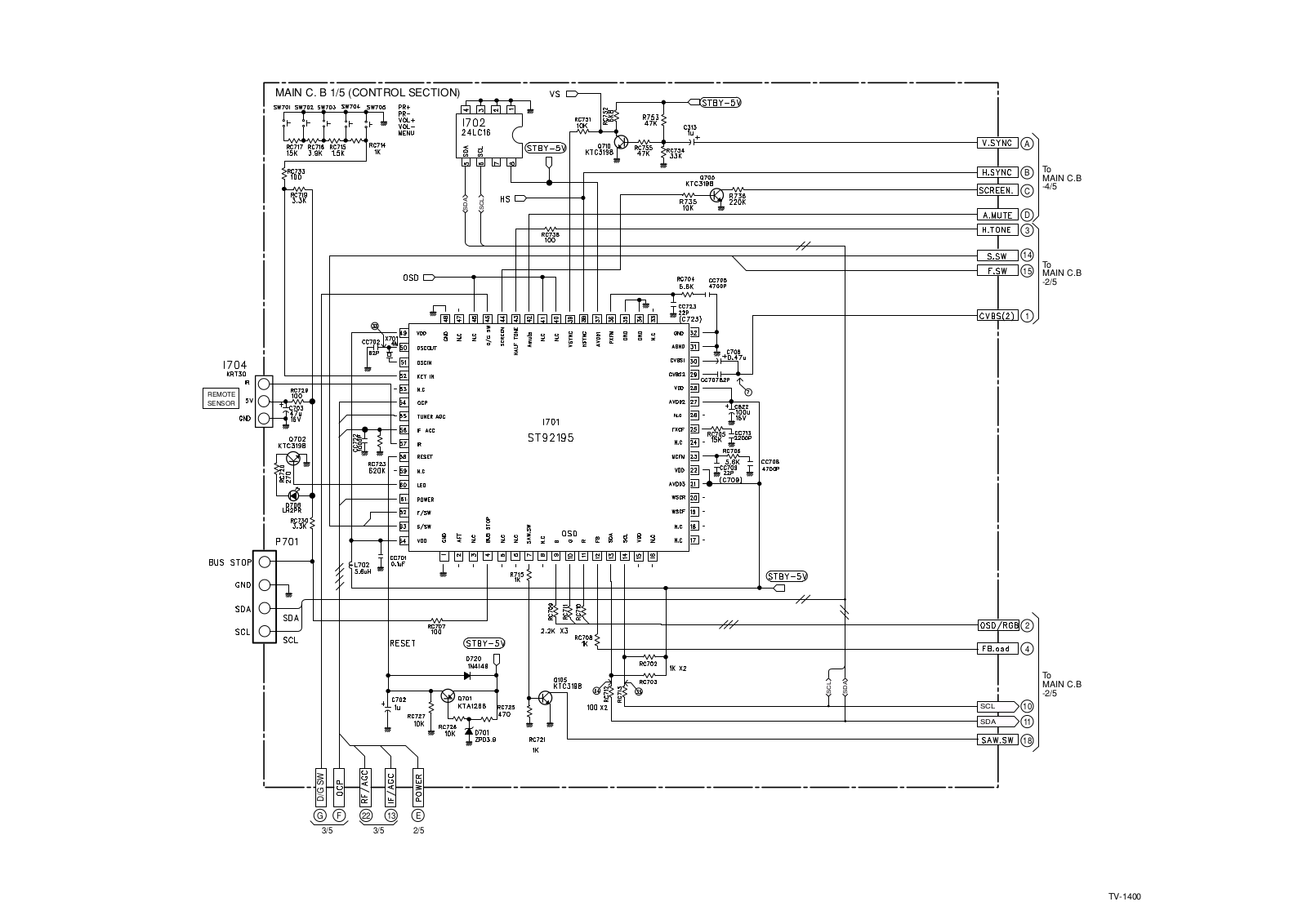 Aiwa TV C1400 Diagram