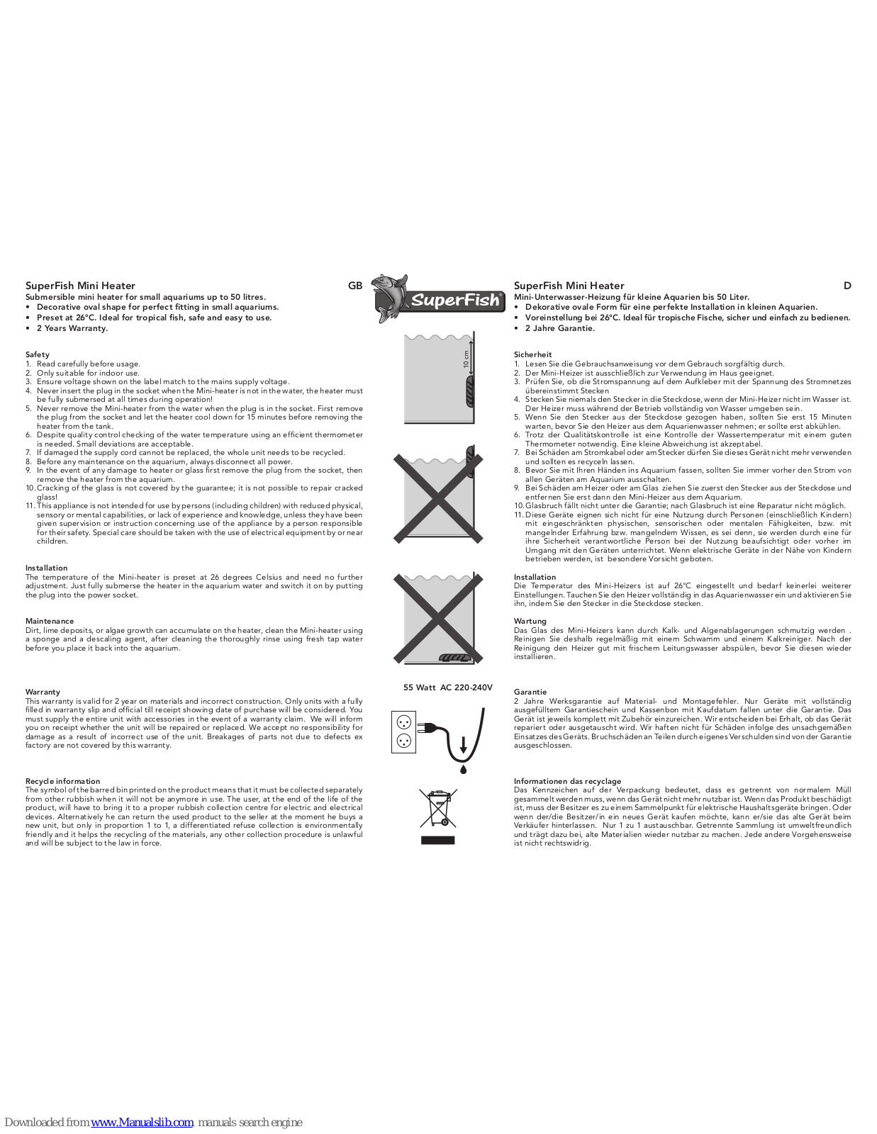 SuperFish 0-50L Instruction Manual